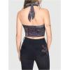 imageWomens Y2K Graphic Tie Backless Halter Top Slim Fit Sleeveless Camisole Crop Tops Going Out OutfitsPurple