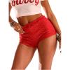 imageWomens Floral Lace Drop Waist Booty Shorts Skinny Y2k Summer Mini ShortsRedwood