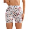 imageWomens Leopard Print High Waisted Sports Biker Shorts Tummy Control Stretchy ShortsMulticolor