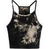 imageWomens Ribbed Knit Tie Dye Camisole Top Sleeveless Slim Fit Crop Tops Y2K Cami Streetwear Women ShirtsBlack