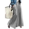 imageWomens Wide Leg Sweatpants High Elastic Waist Flowy Palazzo Pants Loose Baggy Pants BottomsGrey