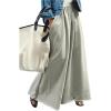 imageWomens Wide Leg Sweatpants High Elastic Waist Flowy Palazzo Pants Loose Baggy Pants BottomsLight Grey