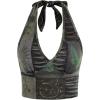 imageWomens Y2K Graphic Tie Backless Halter Top Slim Fit Sleeveless Camisole Crop Tops Going Out OutfitsGreen