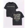 imageBoys Letter Print Graphic Tees Short Sleeve Vintage T Shirt Round Neck Summer Tops StreetwearGrey