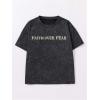 imageBoys Letter Print Graphic Tees Short Sleeve Vintage T Shirt Round Neck Summer Tops StreetwearGrey