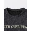 imageBoys Letter Print Graphic Tees Short Sleeve Vintage T Shirt Round Neck Summer Tops StreetwearGrey