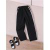 imageBoys Split Snap Button Sweatpants High Elastic Waist Straight Leg Loose Pants Joggers Athletic TrousersBlack