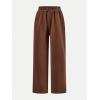 imageGirls 2 Pack Sweatpants Elastic Waist Wide Straight Leg Pants High Waisted Casual Baggy Jogger PantsKhaki Brown