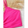 imageGirls 2 Piece Tropical Ruched Bikini Set Sleeveless Wireless Vacation Bathing Suit BeachwearHot Pink