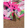 imageGirls 2 Piece Tropical Ruched Bikini Set Sleeveless Wireless Vacation Bathing Suit BeachwearHot Pink