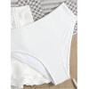 imageGirls 3 Piece Bikini Sets High Waisted O Ring Wireless Swimsuits Bathing Suit with Cover Up SkirtsPure White