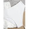 imageGirls 3 Piece Bikini Sets High Waisted O Ring Wireless Swimsuits Bathing Suit with Cover Up SkirtsWhite