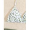imageGirls 3 Piece Swimsuits Floral High Waisted Bikini Bathing Suit with Mesh Coverups SkirtArmy Green