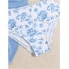 imageGirls 3 Piece Swimsuits Floral High Waisted Bikini Bathing Suit with Mesh Coverups SkirtBlue