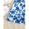 imageGirls Floral Mesh Ruched Bust Mini Dress Spaghetti Strap Vacation Summer Cami DressesDeep Blue