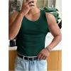 imageMens Summer Tank Top Scoop Neck Knit Gym Workout Muscle Tank Undershirt Sleeveless ShirtsDark Green