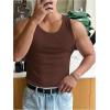 imageMens Summer Tank Top Scoop Neck Knit Gym Workout Muscle Tank Undershirt Sleeveless ShirtsDeep Brown