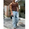 imageMens Summer Tank Top Scoop Neck Knit Gym Workout Muscle Tank Undershirt Sleeveless ShirtsDeep Brown