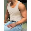 imageMens Summer Tank Top Scoop Neck Knit Gym Workout Muscle Tank Undershirt Sleeveless ShirtsPure Apricot