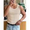 imageMens Summer Tank Top Scoop Neck Knit Gym Workout Muscle Tank Undershirt Sleeveless ShirtsPure Apricot