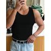 imageMens Summer Tank Top Scoop Neck Knit Gym Workout Muscle Tank Undershirt Sleeveless ShirtsPure Black