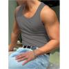 imageMens Summer Tank Top Scoop Neck Knit Gym Workout Muscle Tank Undershirt Sleeveless ShirtsPure Deep Grey