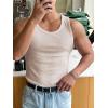 imageMens Summer Tank Top Scoop Neck Knit Gym Workout Muscle Tank Undershirt Sleeveless ShirtsSolid Apricot