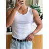 imageMens Summer Tank Top Scoop Neck Knit Gym Workout Muscle Tank Undershirt Sleeveless ShirtsWhite