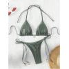 imageRoseSeeek Womens 2 Piece Swimsuit Halter Triangle Ruched High Cut Bathing Suit Thong Cheeky Bikini SetArmy Green