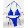 imageRoseSeeek Womens 2 Piece Swimsuit Halter Triangle Ruched High Cut Bathing Suit Thong Cheeky Bikini SetRoyal Blue