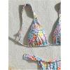 imageWomens 2 Piece Bathing Suit Graphic Boho Triangle Swimsuits Thong Cheeky Floral Bikini SetFloral Blue