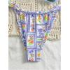 imageWomens 2 Piece Bathing Suit Graphic Boho Triangle Swimsuits Thong Cheeky Floral Bikini SetLight Purple