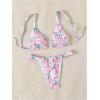 imageWomens 2 Piece Bathing Suit Graphic Boho Triangle Swimsuits Thong Cheeky Floral Bikini SetPink