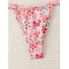 imageWomens 2 Piece Bathing Suit Graphic Boho Triangle Swimsuits Thong Cheeky Floral Bikini SetRed