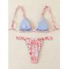 imageWomens 2 Piece Bathing Suit Graphic Boho Triangle Swimsuits Thong Cheeky Floral Bikini SetRed