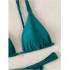 imageWomens 2 Piece Bathing Suit Spaghetti Strap Wireless Triangle Thong Bikini Sets Cheeky SwimsuitsTeal Blue