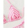 imageWomens 2 Piece Bikini Sets Halter Tie Side Triangle Swimsuit Striped Bathing SuitLight Pink