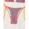 imageWomens 2 Piece Bikini Sets Halter Tie Side Triangle Swimsuit Striped Bathing SuitMulticolor