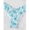 imageWomens 2 Piece Bikini Sets High Cut Ruffle Trim Triangle Floral Bathing Suit Wireless Tie Back SwimsuitCadet Blue