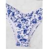 imageWomens 2 Piece Bikini Sets High Cut Ruffle Trim Triangle Floral Bathing Suit Wireless Tie Back SwimsuitRoyal Blue