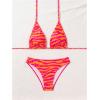 imageWomens 2 Piece Bikini Sets Striped Halter Tie Swimsuit Bathing Suit BeachwearOrange