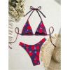 imageWomens 2 Piece Floral Bathing Suit Set Summer Tie Backless Halter Swimsuit Sexy High Cut Bikini SetsMulticolor