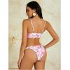 imageWomens 2 Piece Floral Bikini Sets Drawstring Ruched Wireless Bathing Suit Boho SwimsuitPink