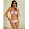 imageWomens 2 Piece Floral Bikini Sets Drawstring Ruched Wireless Bathing Suit Boho SwimsuitPink