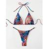 imageWomens 2 Piece Leopard Animal Print Bikini Sets Halter Tie String Swimsuits High Cut Sexy Bathing SuitsBlue and Brown
