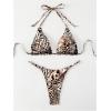 imageWomens 2 Piece Leopard Animal Print Bikini Sets Halter Tie String Swimsuits High Cut Sexy Bathing SuitsBrown