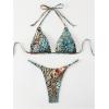 imageWomens 2 Piece Leopard Animal Print Bikini Sets Halter Tie String Swimsuits High Cut Sexy Bathing SuitsMulticolor