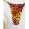 imageWomens 2 Piece Leopard Animal Print Bikini Sets Halter Tie String Swimsuits High Cut Sexy Bathing SuitsOrange Leopard