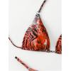 imageWomens 2 Piece Leopard Animal Print Bikini Sets Halter Tie String Swimsuits High Cut Sexy Bathing SuitsRed Leopard