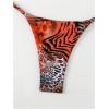 imageWomens 2 Piece Leopard Animal Print Bikini Sets Halter Tie String Swimsuits High Cut Sexy Bathing SuitsRed Leopard